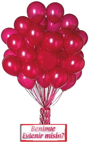 50 adet uan balon ve seni seviyorum yazs